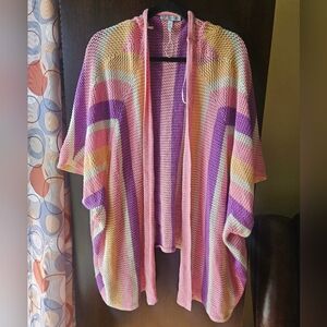 Jessica Simpson Pink and Purple Knit Cardigan Size L/XL